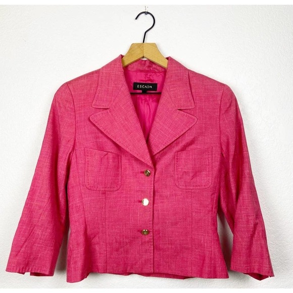 ESCADA ピンク ダブルブレストジャケット 36 ESCADA ピンク ダブルブレストジャケット 36 escada vintage